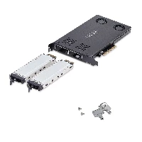 StarTech.com Dual-Bay M.2 NVMe SSD to PCIe x8 Removable Mobile Rack Bifurcation Required Tool-less Installation, PCIe Backplane w/Two Hot-Swap Drive Bays, Backplane, Black, M.2, M.2, 2 fan(s), 128 Gbit/s