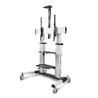 StarTech.com Rolling TV Cart/Stand On Wheels For 60-100inch Flat Screens Up To 220lb (100kg), Height Adjustment via Hand Crank, Mobile/Portable Trolley Mount, 152.4 cm (60