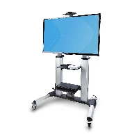 StarTech.com Rolling TV Cart/Stand On Wheels For 60-100inch Flat Screens Up To 220lb (100kg), Height Adjustment via Hand Crank, Mobile/Portable Trolley Mount, 152.4 cm (60