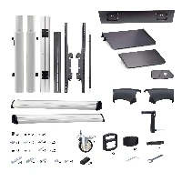 StarTech.com Rolling TV Cart/Stand On Wheels For 60-100inch Flat Screens Up To 220lb (100kg), Height Adjustment via Hand Crank, Mobile/Portable Trolley Mount, 152.4 cm (60