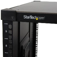 StarTech.com 4-Post 9U Mobile Open Frame Server Rack, Four Post Network Rack with Wheels, 19