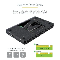 StarTech.com 4 Bay Thunderbolt 3 NVMe Enclosure, For M.2 NVMe SSD Drives, 1x DisplayPort Video/ 2x TB3 Downstream Ports, 40Gbps, 72W Power Supply, External Hard Drive Enclosure, SSD enclosure, M.2, M.2, 40 Gbit/s, USB connectivity, Black