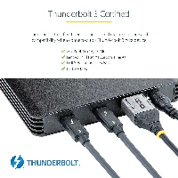 StarTech.com 4 Bay Thunderbolt 3 NVMe Enclosure, For M.2 NVMe SSD Drives, 1x DisplayPort Video/ 2x TB3 Downstream Ports, 40Gbps, 72W Power Supply, External Hard Drive Enclosure, SSD enclosure, M.2, M.2, 40 Gbit/s, USB connectivity, Black