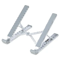 StarTech.com Foldable Laptop Riser Stand, Portable Height Adjustable Ergonomic Laptop Stand, Ventilated Aluminum Frame Supports 22lb (10Kg), Tilt/Raised/Angled Laptop/Tablet Stand, Collapsible Design, Laptop stand, Silver, Aluminium, 10 kg, 15 - 84, 341 g