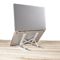 StarTech.com Foldable Laptop Riser Stand, Portable Height Adjustable Ergonomic Laptop Stand, Ventilated Aluminum Frame Supports 22lb (10Kg), Tilt/Raised/Angled Laptop/Tablet Stand, Collapsible Design, Laptop stand, Silver, Aluminium, 10 kg, 15 - 84, 341 g
