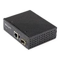 StarTech.com PoE+ Industrial Fiber to Ethernet Media Converter 60W - SFP to RJ45 - Singlemode/Multimode Fiber to Copper Gigabit Ethernet - Compact Size - IP-30/ -40 to +75C, 1000 Mbit/s, IEEE 802.3, IEEE 802.3u, IEEE 802.3z, Full, 100 m, Multi-mode, Single-mode, 512 KB