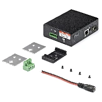 StarTech.com PoE+ Industrial Fiber to Ethernet Media Converter 60W - SFP to RJ45 - Singlemode/Multimode Fiber to Copper Gigabit Ethernet - Compact Size - IP-30/ -40 to +75C, 1000 Mbit/s, IEEE 802.3, IEEE 802.3u, IEEE 802.3z, Full, 100 m, Multi-mode, Single-mode, 512 KB