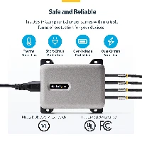 StarTech.com 4-Port Multi-Device USB-C Charger, 240W Total, Single Port 140W EPR, PD 3.1, Screw Locking Ports, Boardrooms, Bracket incl. for Surface Mounting, Indoor, AC, 28 V, 1.8 m, Grey