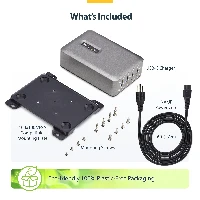 StarTech.com 4-Port Multi-Device USB-C Charger, 240W Total, Single Port 140W EPR, PD 3.1, Screw Locking Ports, Boardrooms, Bracket incl. for Surface Mounting, Indoor, AC, 28 V, 1.8 m, Grey