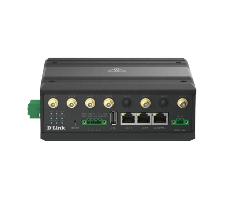 D-Link 5G IIoT Gateway, Cellular network gateway, Black, Gigabit Ethernet, 10,100,1000 Mbit/s, 802.11a, 802.11b, 802.11g, Wi-Fi 4 (802.11n), Wi-Fi 5 (802.11ac), 300,866 Mbit/s