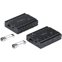 StarTech.com 4K HDMI KVM Extender over Fiber - HDMI Video & USB Remote KVM Switch/Console Extender - up to 984ft/300m (MultiMode) - 2x 10G MMF SFP+ modules - KVM Extension Kit (TX/RX), Transmitter & receiver, Wired, 500 m, 3840 x 2160 pixels, 60 Hz, Black