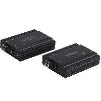 StarTech.com 4K HDMI KVM Extender over Fiber - HDMI Video & USB Remote KVM Switch/Console Extender - up to 984ft/300m (MultiMode) - 2x 10G MMF SFP+ modules - KVM Extension Kit (TX/RX), Transmitter & receiver, Wired, 500 m, 3840 x 2160 pixels, 60 Hz, Black