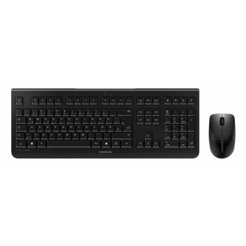 CHERRY DW 3000, Full-size (100%), Wireless, RF Wireless, QWERTY, Black, Mouse included