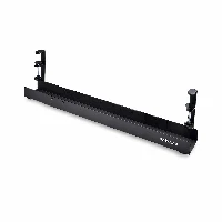 StarTech.com Under Desk Cable Management Tray, Length Adjustable Cable Organizer, Clamp-On Installation, No Drilling Required, Power Bar Holder, Black, Cable tray, Desk, Steel, Black