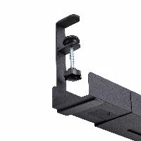 StarTech.com Under Desk Cable Management Tray, Length Adjustable Cable Organizer, Clamp-On Installation, No Drilling Required, Power Bar Holder, Black, Cable tray, Desk, Steel, Black