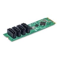 StarTech.com 4-Port M.2 to SATA Adapter Card, M.2 PCIe 3.0 to SATA HDD/SSD Expansion Card, ASM1064 Chipset, M.2 NVMe to 4x HDD/SSD for Windows/macOS/Linux, M.2, SATA, PCI 3.0, Green, Power, 68555579 h