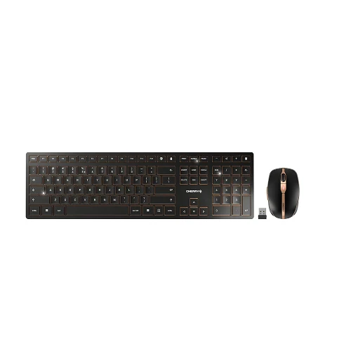 CHERRY DW 9100 SLIM, Wireless, RF Wireless + Bluetooth, QWERTY, Black, Mouse included