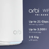 NETGEAR Orbi 870, White, Internal, Mesh satellite, 277 m, Tri-band (2.4 GHz / 5 GHz / 6 GHz), Wi-Fi 7 (802.11be)