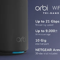NETGEAR Orbi 870, Black, Internal, Mesh system, 836 m, Tri-band (2.4 GHz / 5 GHz / 6 GHz), Wi-Fi 7 (802.11be)