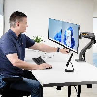 StarTech.com Desk Mount Dual Monitor Arm with Crossbar, Up To 27