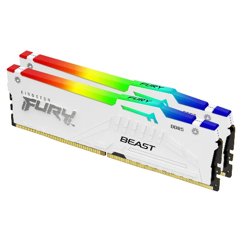 Kingston Technology FURY Beast 32GB 6800MT/s DDR5 CL34 DIMM (Kit of 2) White RGB EXPO, 32 GB, 2 x 16 GB, DDR5, 288-pin DIMM, White