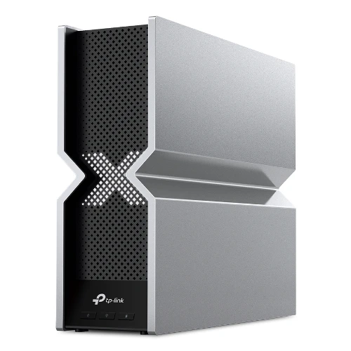 TP-Link BE19000, Wi-Fi 7 (802.11be), Tri-band (2.4 GHz / 5 GHz / 6 GHz), Ethernet LAN, Black, Silver, Desktop/pole router