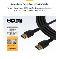 StarTech.com 5ft (1.5m) Slim HDMI 2.0 Cable, Flexible Premium Certified HDMI Cord with Ethernet, UHD 4K 60Hz HDR10, Durable Aramid Fiber Design with TPE Jacket, 1.5 m, HDMI Type A (Standard), HDMI Type A (Standard), Audio Return Channel (ARC), Black