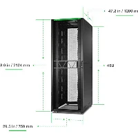 APC NetShelter SX Server Rack Gen 2, 45U, 2124H x 750W x 1200D mm, with Sides, Black, Freestanding rack, 45U, 1814 kg, Key lock, Adjustable feet, 161.3 kg