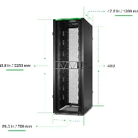 APC NetShelter SX Server Rack Gen 2, 48U, 2258H x 750W x 1200D mm, with Sides, Black, Freestanding rack, 48U, 1814 kg, Key lock, Adjustable feet, 177.8 kg