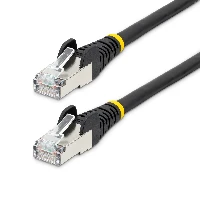 StarTech.com 10m CAT6a Ethernet Cable - Black - Low Smoke Zero Halogen (LSZH) - 10GbE 500MHz 100W PoE++ Snagless RJ-45 w/Strain Reliefs S/FTP Network Patch Cord, 10 m, Cat6a, S/FTP (S-STP), RJ-45, RJ-45, Black