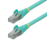 StarTech.com 1m CAT6a Ethernet Cable - Aqua - Low Smoke Zero Halogen (LSZH) - 10GbE 500MHz 100W PoE++ Snagless RJ-45 w/Strain Reliefs S/FTP Network Patch Cord, 1 m, Cat6a, S/FTP (S-STP), RJ-45, RJ-45, Aqua colour