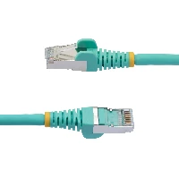 StarTech.com 1m CAT6a Ethernet Cable - Aqua - Low Smoke Zero Halogen (LSZH) - 10GbE 500MHz 100W PoE++ Snagless RJ-45 w/Strain Reliefs S/FTP Network Patch Cord, 1 m, Cat6a, S/FTP (S-STP), RJ-45, RJ-45, Aqua colour