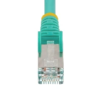 StarTech.com 1m CAT6a Ethernet Cable - Aqua - Low Smoke Zero Halogen (LSZH) - 10GbE 500MHz 100W PoE++ Snagless RJ-45 w/Strain Reliefs S/FTP Network Patch Cord, 1 m, Cat6a, S/FTP (S-STP), RJ-45, RJ-45, Aqua colour