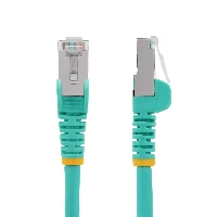 StarTech.com 1.5m CAT6a Ethernet Cable - Aqua - Low Smoke Zero Halogen (LSZH) - 10GbE 500MHz 100W PoE++ Snagless RJ-45 w/Strain Reliefs S/FTP Network Patch Cord, 1.5 m, Cat6a, S/FTP (S-STP), RJ-45, RJ-45, Aqua colour