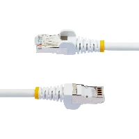 StarTech.com 1.5m CAT6a Ethernet Cable - White - Low Smoke Zero Halogen (LSZH) - 10GbE 500MHz 100W PoE++ Snagless RJ-45 w/Strain Reliefs S/FTP Network Patch Cord, 1.5 m, Cat6a, S/FTP (S-STP), RJ-45, RJ-45, White