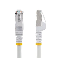 StarTech.com 2m CAT6a Ethernet Cable - White - Low Smoke Zero Halogen (LSZH) - 10GbE 500MHz 100W PoE++ Snagless RJ-45 w/Strain Reliefs S/FTP Network Patch Cord, 2 m, Cat6a, S/FTP (S-STP), RJ-45, RJ-45, White