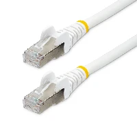 StarTech.com 1m CAT6a Ethernet Cable - White - Low Smoke Zero Halogen (LSZH) - 10GbE 500MHz 100W PoE++ Snagless RJ-45 w/Strain Reliefs S/FTP Network Patch Cord, 1 m, Cat6a, S/FTP (S-STP), RJ-45, RJ-45, White