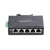StarTech.com 5-Port Unmanaged Industrial Network Switch, 100/1000 Ethernet, DIN Rail/Wall-Mountable, Rugged IP30 Gigabit Switch, -40F-167F, 960V DC, TAA Compliant, Unmanaged, Gigabit Ethernet (10/100/1000), Full duplex, Wall mountable