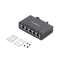 StarTech.com 5-Port Unmanaged Industrial Network Switch, 100/1000 Ethernet, DIN Rail/Wall-Mountable, Rugged IP30 Gigabit Switch, -40F-167F, 960V DC, TAA Compliant, Unmanaged, Gigabit Ethernet (10/100/1000), Full duplex, Wall mountable