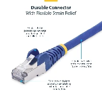 StarTech.com 50cm Blue CAT8 Ethernet Cable, Snagless RJ45, 25G/40G, 2000MHz, 100W PoE++, S/FTP, 26AWG Pure Bare Copper Wire, LSZH, Shielded Network Patch Cord w/Strain Reliefs, Fluke Channel Tested, 0.5 m, Cat8, S/FTP (S-STP), RJ-45, RJ-45, Blue