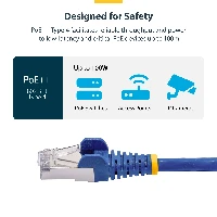 StarTech.com 50cm Blue CAT8 Ethernet Cable, Snagless RJ45, 25G/40G, 2000MHz, 100W PoE++, S/FTP, 26AWG Pure Bare Copper Wire, LSZH, Shielded Network Patch Cord w/Strain Reliefs, Fluke Channel Tested, 0.5 m, Cat8, S/FTP (S-STP), RJ-45, RJ-45, Blue