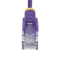 StarTech.com 50cm Purple Slim CAT6 Ethernet Cable, Snagless, 100W PoE, UTP, LSZH, 28AWG Pure Bare Copper Wire, Slim RJ45 Network Patch Cord w/Strain Reliefs, Fluke Tested, 0.5 m, Cat6, U/UTP (UTP), RJ-45, RJ-45, Purple