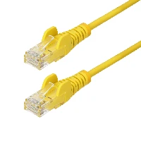 StarTech.com 1.5m Yellow Slim CAT6 Ethernet Cable, Snagless, 100W PoE, UTP, LSZH, 28AWG Pure Bare Copper Wire, Slim RJ45 Network Patch Cord w/Strain Reliefs, Fluke Tested, 1.5 m, Cat6, U/UTP (UTP), RJ-45, RJ-45, Yellow