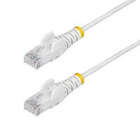 StarTech.com 2m White Slim CAT6 Ethernet Cable, Snagless, 100W PoE, UTP, LSZH, 28AWG Pure Bare Copper Wire, Slim RJ45 Network Patch Cord w/Strain Reliefs, Fluke Tested, 2 m, Cat6, U/UTP (UTP), RJ-45, RJ-45, White