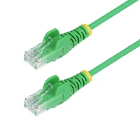 StarTech.com 2.5m Green Slim CAT6 Ethernet Cable, Snagless, 100W PoE, UTP, LSZH, 28AWG Pure Bare Copper Wire, Slim RJ45 Network Patch Cord w/Strain Reliefs, Fluke Tested, 2.5 m, Cat6, U/UTP (UTP), RJ-45, RJ-45, Green