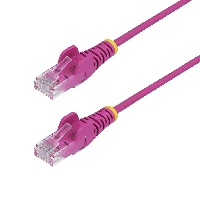 StarTech.com 2.5m Pink Slim CAT6 Ethernet Cable, Snagless, 100W PoE, UTP, LSZH, 28AWG Pure Bare Copper Wire, Slim RJ45 Network Patch Cord w/Strain Reliefs, Fluke Tested, 2.5 m, Cat6, U/UTP (UTP), RJ-45, RJ-45, Pink