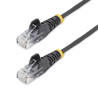 StarTech.com 5m Black Slim CAT6 Ethernet Cable, Snagless, 100W PoE, UTP, LSZH, 28AWG Pure Bare Copper Wire, Slim RJ45 Network Patch Cord w/Strain Reliefs, Fluke Tested, 5 m, Cat6, U/UTP (UTP), RJ-45, RJ-45, Black
