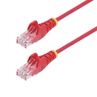 StarTech.com 15m Red Slim CAT6 Ethernet Cable, Snagless, 100W PoE, UTP, LSZH, 28AWG Pure Bare Copper Wire, Slim RJ45 Network Patch Cord w/Strain Reliefs, Fluke Tested, 15 m, Cat6, U/UTP (UTP), RJ-45, RJ-45, Red