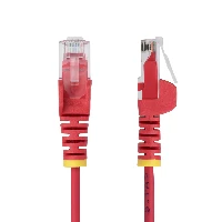 StarTech.com 15m Red Slim CAT6 Ethernet Cable, Snagless, 100W PoE, UTP, LSZH, 28AWG Pure Bare Copper Wire, Slim RJ45 Network Patch Cord w/Strain Reliefs, Fluke Tested, 15 m, Cat6, U/UTP (UTP), RJ-45, RJ-45, Red