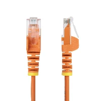 StarTech.com 15m Orange Slim CAT6 Ethernet Cable, Snagless, 100W PoE, UTP, LSZH, 28AWG Pure Bare Copper Wire, Slim RJ45 Network Patch Cord w/Strain Reliefs, Fluke Tested, 15 m, Cat6, U/UTP (UTP), RJ-45, RJ-45, Orange